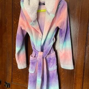 Girls Colorful Tie-Dye Hooded Robe